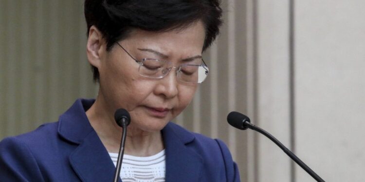 Jefa del gobierno de Hong Kong, Carrie Lam.