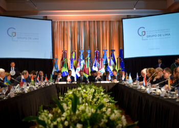 General view of the members of the Lima Group regional bloc during a meeting in Buenos Aires, Argentina July 23, 2019. Argentine Foreign Ministry/Handout via REUTERS ATTENTION EDITORS - THIS IMAGE HAS BEEN SUPPLIED BY A THIRD PARTY