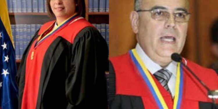 Los magistrados del TSJ de Maduro, Indira Alfonzo y Arcadio Delgado Rosales.