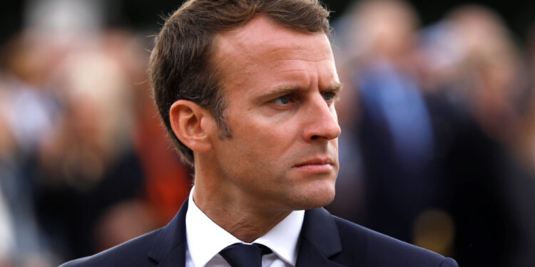 French President Emmanuel Macron attends a ceremony marking the 78th anniversary of late French General Charles de Gaulle's resistance call of June 18, 1940, at the Mont Valerien memorial in Suresnes, near Paris, France, June 18, 2018.   REUTERS/Charles Platiau/Pool