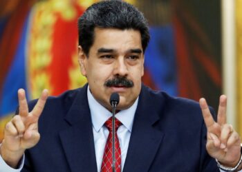 Venezuela's President Nicolas Maduro gestures as he speaks during a news conference at Miraflores Palace in Caracas, Venezuela January 25, 2019. REUTERS/Manaure Quintero  NO RESALES. NO ARCHIVES.     TPX IMAGES OF THE DAY - RC15814553D0