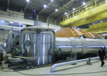 (FILES) In this file photo taken on October 26, 2010 shows the inside of reactor at the Russian-built Bushehr nuclear power plant in southern Iran, 1200 Kms south of Tehran, where Iran has began to unload fuel into the reactor core for the nuclear power plant, a move which brings the facility closer to generating electricity after decades of delay. - President Hassan Rouhani said on November 5 that Iran would resume uranium enrichment at an underground plant south of Tehran in its latest step back from a troubled 2015 agreement with major powers. (Photo by HAMED MALEKPOUR / FARS NEWS AGENCY / AFP) / == best quality available==