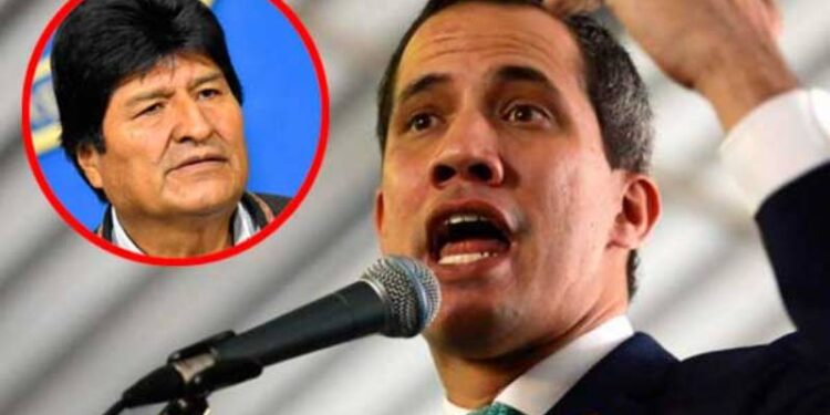 Evo Morales, Juan Guaidó. Foto Expreso.