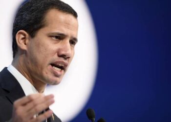 Juan Guaidó, se dirige a la reunión anual del Foro Económico Mundial (FEM) en Davos, el 23 de enero de 2020. AFP/GETTY IMAGES