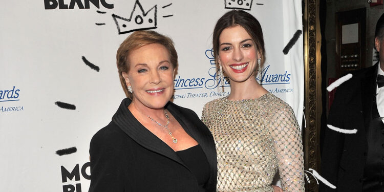 NEW YORK, NY - NOVEMBER 01:  Julie Andrews and Anne Hathaway attend the Princess Grace Awards Gala at Cipriani 42nd Street on November 1, 2011 in New York City.  (Photo by Stephen Lovekin/Getty Images for Princess Grace Foundation)