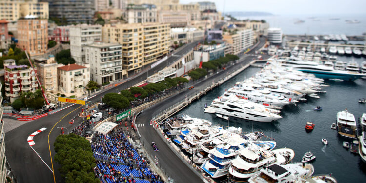 MONTE-CARLO, MONACO - MAY 23: (EDITORS NOTE: Image was created using a variable planed lens.) Alexander Albon of Thailand driving the (23) Scuderia Toro Rosso STR14 Honda on track on track during practice for the F1 Grand Prix of Monaco at Circuit de Monaco on May 23, 2019 in Monte-Carlo, Monaco. (Photo by Mark Thompson/Getty Images)