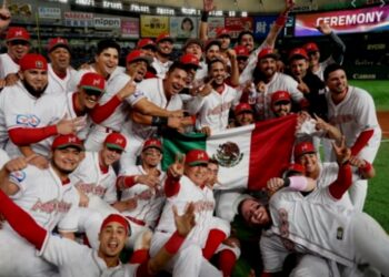 Equipo olímpico México Béisbol. Foto de archivo,