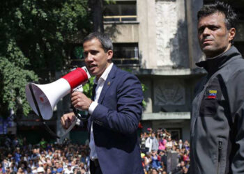 Juan Guaidó. Pdte. (e) de Venezuela. Leoppldo López. 30 de abril 2019. Foto EFE.