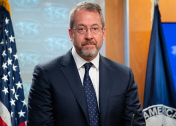 US Charge d'Affaires for Venezuela James Story holds a press briefing at the US State Department in Washington, DC, December 20, 2019. (Photo by SAUL LOEB / AFP)