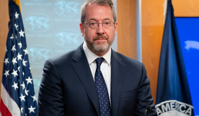 US Charge d'Affaires for Venezuela James Story holds a press briefing at the US State Department in Washington, DC, December 20, 2019. (Photo by SAUL LOEB / AFP)