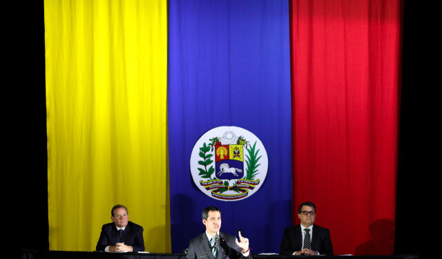 Venezuelan National Assembly President and opposition leader Juan Guaido, who many nations have recognised as the country's rightful interim ruler, takes part in a session of Venezuela's National Assembly in San Antonio, Venezuela February 18, 2020. REUTERS/Manaure Quintero