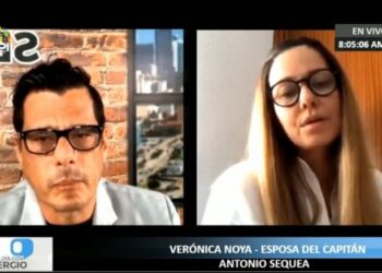 Verónica Noya, esposa del capitán Antonio Sequea Torres. Foto captura de video.