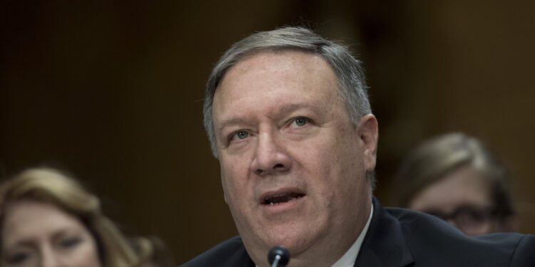 (FILES) In this file photo taken on April 12, 2018 US Secretary of State nominee Mike Pompeo testifies before the Senate Foreign Relations Committee during his confirmation hearing on Capitol Hill in Washington, DC. 
US President Donald Trump's pick for secretary of state, Mike Pompeo, is set to be confirmed as America's top diplomat April 26, 2018 after narrowly winning approval from a US senate panel. The midday confirmation vote in the US Senate comes days after a dramatic last-minute flip by Republican Senator Rand Paul gave Pompeo, currently the CIA Director, a narrow edge among committee members. / AFP PHOTO / JIM WATSON