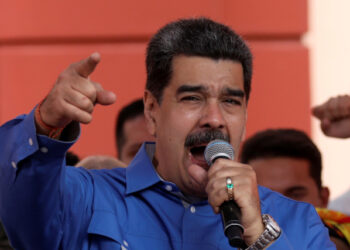 Venezuela's President Nicolas Maduro gestures as he speaks during a rally commemorating the Youth Day, in Caracas, Venezuela February 12, 2020. REUTERS/Fausto Torrealba NO RESALES, NO ARCHIVES