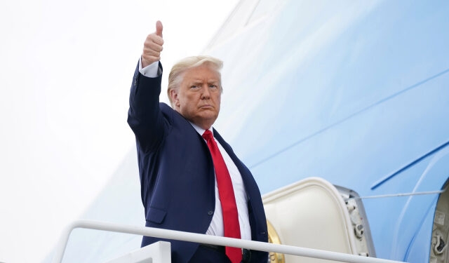 U.S. President Donald Trump boards Air Force One as he departs Washington for travel to Florida at Joint Base Andrews, Maryland, U.S., July 10, 2020. REUTERS/Kevin Lamarque