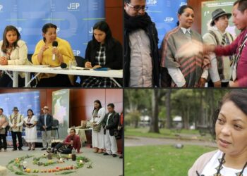 La única indígena del tribunal de paz 'confía en el diálogo' para 'reconciliar' a Colombia. Foto captura de video AFP.