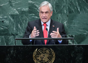 Chile's President Sebastian Pinera Echenique speaks during the 73rd session of the United Nations General Assembly in New York, U.S., September 27, 2018. REUTERS/Carlo Allegri