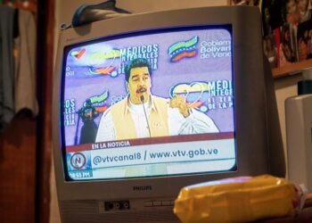 Una alocución del presidente Nicolás Maduro en Venezolana de Televisión (VTV), el 12 de octubre de 2020, en Caracas (Venezuela). Foto EFE