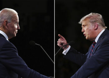 Democratic presidential candidate former Vice President Joe Biden listens during the first presidential debate with President Donald Trump Tuesday, Sept. 29, 2020, at Case Western University and Cleveland Clinic, in Cleveland. (Olivier Douliery/Pool vi AP)