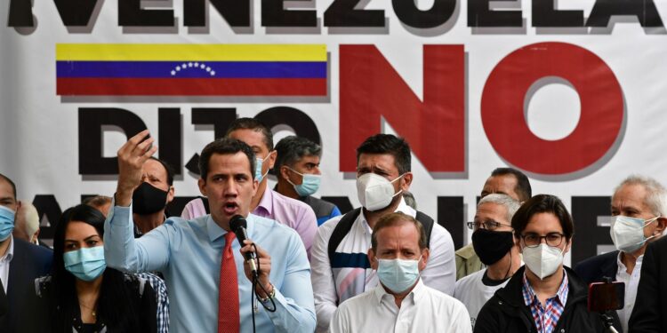 Pdte. (E) de Venezuela Juan Guaidó. Foto AFP