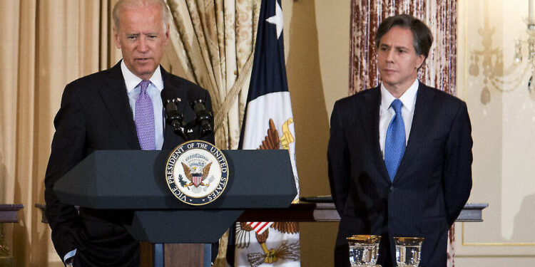 Hosts Vice President Joe Biden and Deputy Secretary of State Tony Blinken, delivers his remarks during a luncheon gathering in honor of Brazilian President Dilma Rousseff, Tuesday, June 30, 2015, at the State Department in Washington.    (AP Photo/Manuel Balce Ceneta)