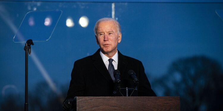 U.S. President-elect Joe Biden speaks at the Lincoln Memorial Reflecting Pool during a Covid-19 memorial to lives lost on the National Mall in Washington, D.C., U.S., on Tuesday, Jan. 19, 2021. Biden arrived in Washington on the eve of his inauguration with the usual backdrop of celebrations and political comity replaced by a military lockdown. Photographer: Al Drago/Bloomberg via Getty Images