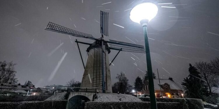 Países Bajos, tormenta de nieve. Foto Yahoo Finanzas.