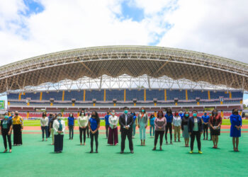 Firma de ley contra el Acoso Deportivo_Estadio Nacional_Presidente Carlos Alvarado_Foto Julieth Méndez_29/3/2021