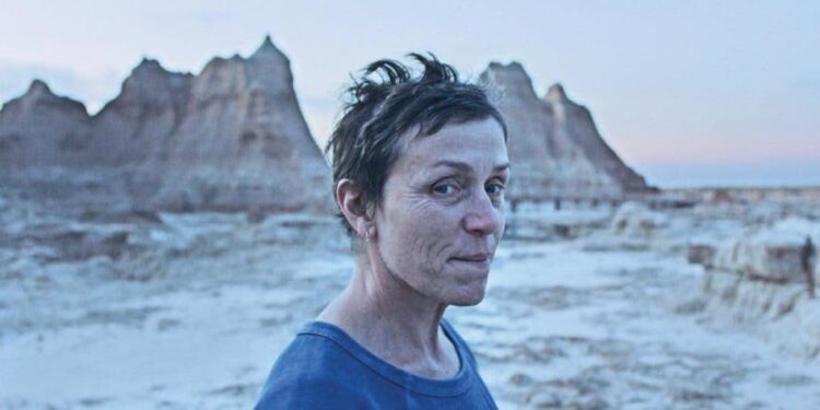 Frances McDormand Nomadland. Foto de archivo.