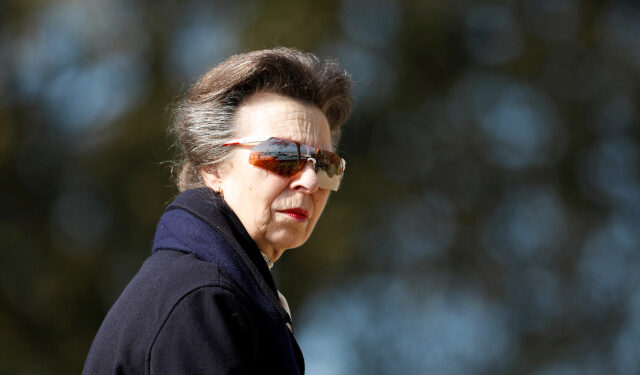 Britain's Princess Anne looks on as she visits the Royal Yacht Squadron, after Prince Philip, husband of Queen Elizabeth, died at the age of 99, in Cowes on the Isle of Wight, Britain April 14, 2021. REUTERS/Peter Nicholls