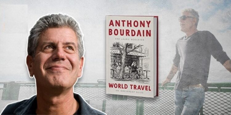 World Travel An Irreverent Guide. Anthony Bourdain. Foto de archivo.