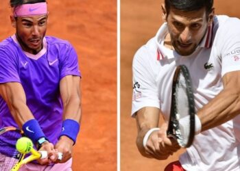 Rafael Nadal y Novak Djokovic en Roma. Foto agencias.
