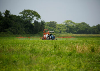 A farmer sprays pesticide on a field to ready it for the planting of corn in Turen, Venezuela May 11, 2021. Picture taken May 11, 2021. REUTERS/Leonardo Fernandez Viloria