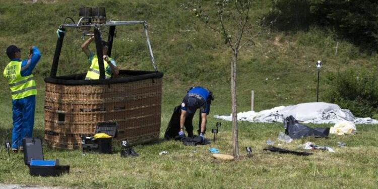 Accidente de un globo aerostático en EEUU. Foto agencias.