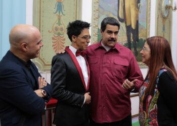 Bonny Cepeda y Nicolás Maduro. Foto de archivo.