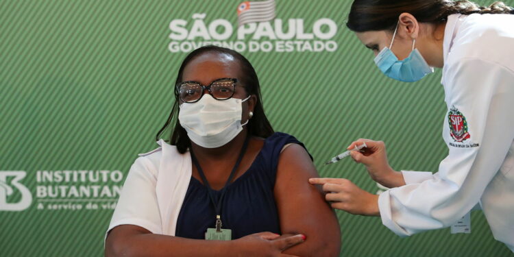 Brasil Sao Paulo vacunación, coronavirus. Foto agencias.