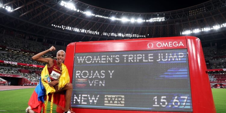 Yulimar Rojas. Récord mundial Oro. Foto @matiasbaldo