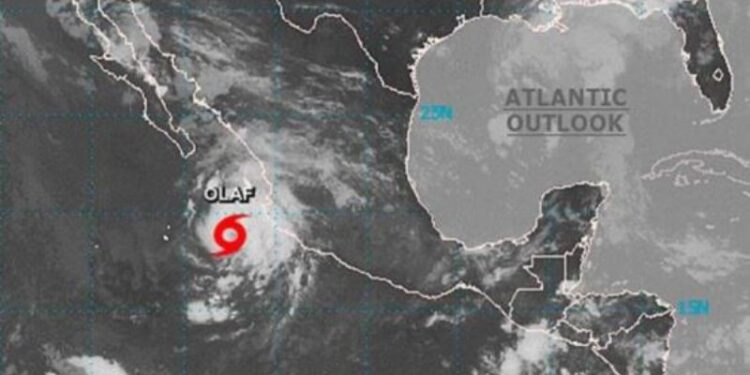 La tormenta tropical Olaf. Foto agencias.