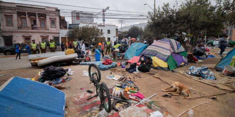 Migrantes venezolanos Chile, desalojo. Foto agencias.