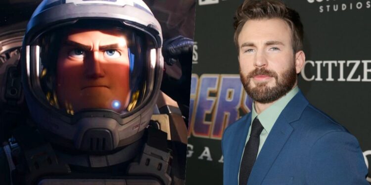 Chris Evans Buzz Lightyear. Foto de archivo.