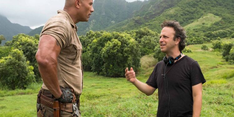 Dwayne Johnson y Jake Kasdan. Foto agencias.