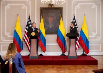 Presidente de Colombia Iván Duque y el Secretario de Estado de Estados Unidos, Antony Blinken. Foto Prensa