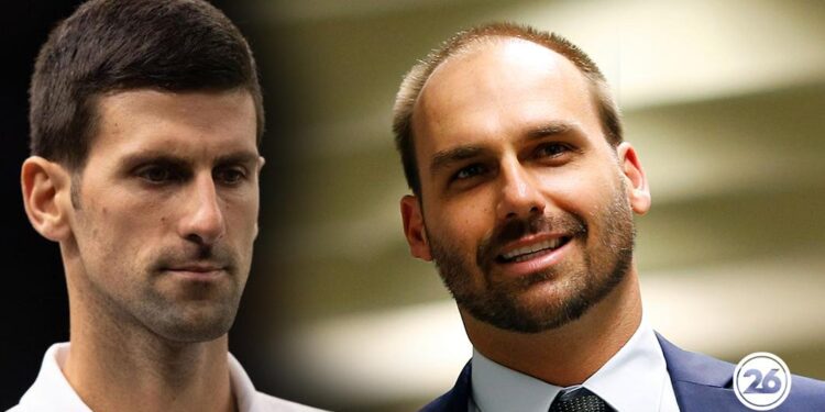 Novak Djokovic & Eduardo Bolsonaro. Foto de archivo.