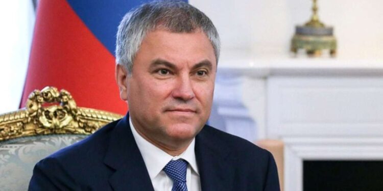 El presidente de la Duma Estatal (cámara baja del parlamento) de Rusia, Vyacheslav Volodin. Foto de archivo.