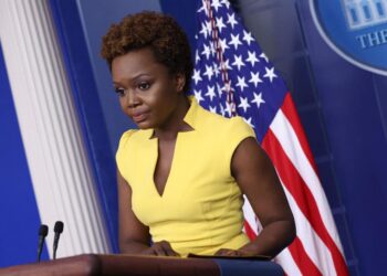 WASHINGTON, DC - MAY 26: White House Deputy Press Secretary Karine Jean-Pierre answers questions during her first daily White House press briefing May 26, 2021 in Washington, DC. Jean-Pierre answered a range of questions during the briefing including the status of infrastructure negotiations and a recent announced 90-day investigation by the U.S. intelligence communities into the origins of the coronavirus. Jean-Pierre is the first openly gay spokeswoman and second Black woman to give the briefing.  (Photo by Win McNamee/Getty Images)