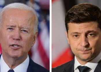 Joe Biden. Presidente de EEUU y Volodomyr Zelensky, Presidente de Ucrania. Foto Collage.