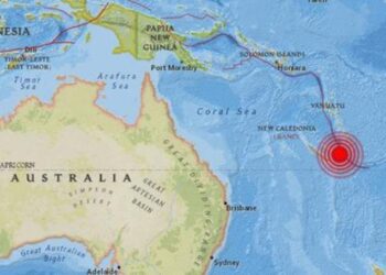 Sismo Pacífico cerca de Nueva Caledonia. Foto captura.