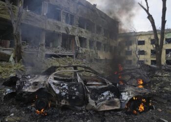 El hospital de maternidad en Mariúpol, Ucrania. Foto AP