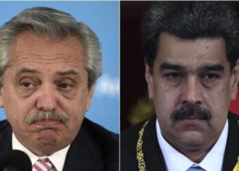 Alberto Fernández y Nicolás Maduro. Foto collage.