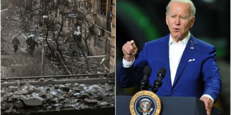 Invasión rusa a Ucrania, Joe Biden, presidente de EE.UU. Foto collage.